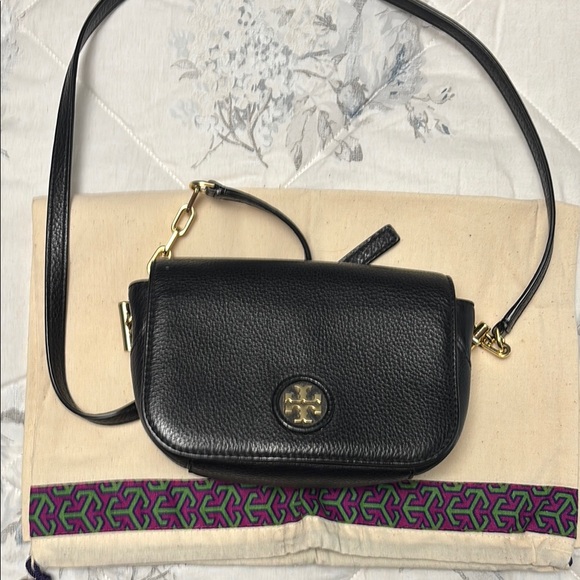 Tory Burch Handbags - Tory Burch Black and Gold Crossbody Bag